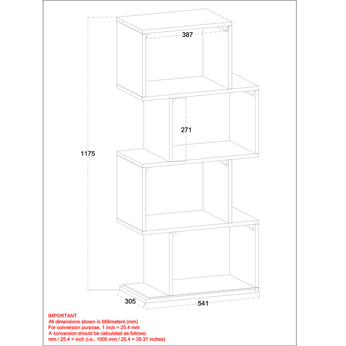 Worldwide Home Furnishings Idris-Shelving Unit-Dark Sheesham Shelving Unit 505-814DS