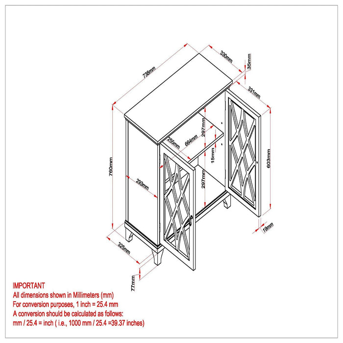 Worldwide Home Furnishings Jasper-Cabinet-Grey Cabinet 507-679GY