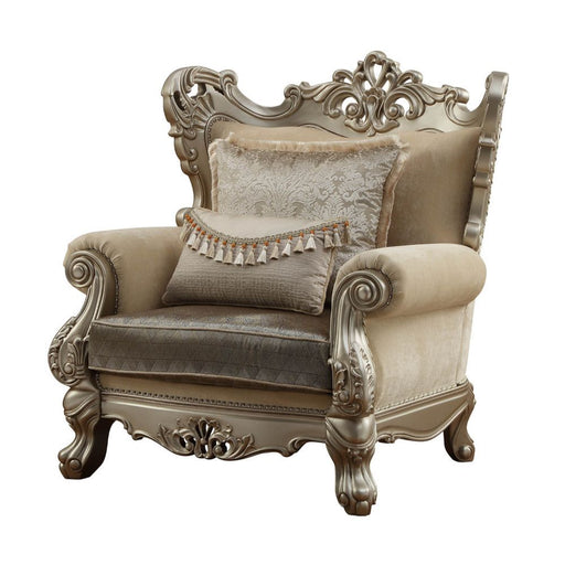 Acme Furniture Ranita Chair - Back in Fabric & Champagne Finish 51042BACK