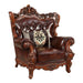 Acme Furniture Eustoma Chair - Back in Cherry Top Grain Leather Match & Walnut 53067BACK
