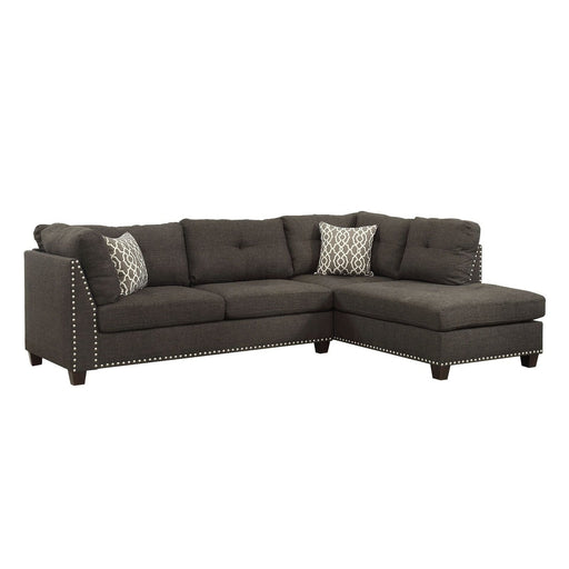 Acme Furniture Laurissa Sectional - Lf Sofa & Rf Chaise in Warm Taupe Gray Linen 54375SOF