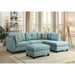 Acme Furniture Laurissa Sectional - Lf Sofa & Rf Chaise in Light Teal Linen 54395SOF