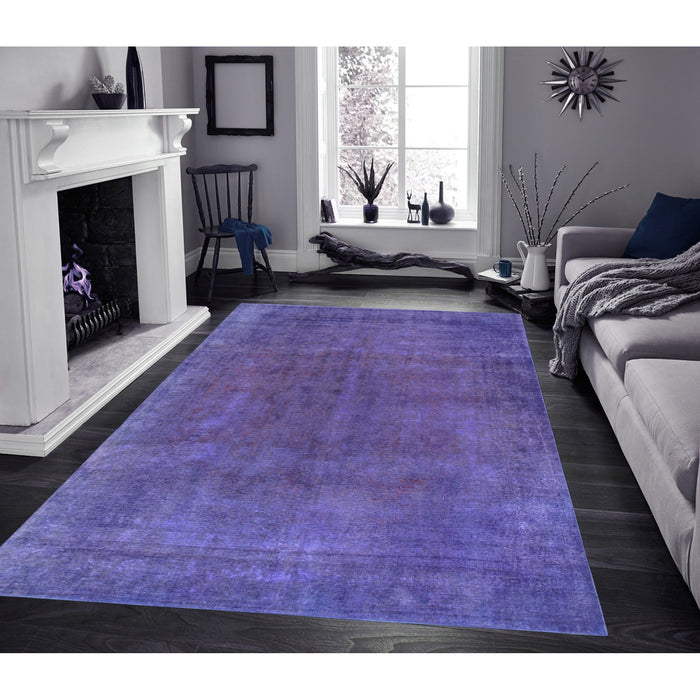 Pasargad Home Vintage Lahore Collection Purple Wool Area Rug- 8' 0" X 10' 6" 54701