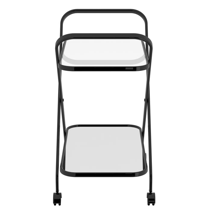 Worldwide Home Furnishings Oriso-2-Tier Bar Cart-Black 2-Tier Bar Cart 556-093BK