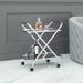 Worldwide Home Furnishings Oriso-2-Tier Bar Cart-Chrome 2-Tier Bar Cart 556-093CH