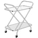 Worldwide Home Furnishings Oriso-2-Tier Bar Cart-Chrome 2-Tier Bar Cart 556-093CH