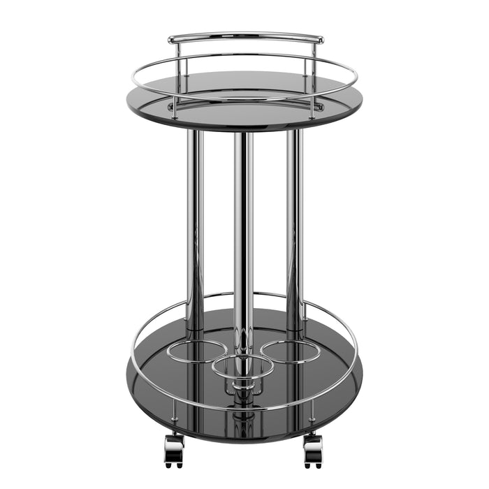 Worldwide Home Furnishings Inka-2-Tier Bar Cart-Black 2-Tier Bar Cart 556-094BK