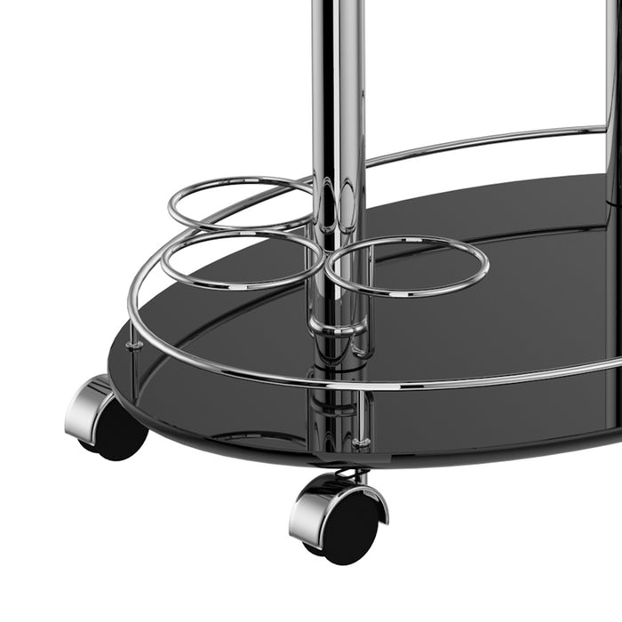 Worldwide Home Furnishings Inka-2-Tier Bar Cart-Black 2-Tier Bar Cart 556-094BK