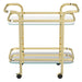 Worldwide Home Furnishings Zedd-2-Tier Bar Cart-Gold 2-Tier Bar Cart 556-218BR