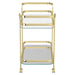 Worldwide Home Furnishings Zedd-2-Tier Bar Cart-Gold 2-Tier Bar Cart 556-218BR