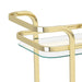 Worldwide Home Furnishings Zedd-2-Tier Bar Cart-Gold 2-Tier Bar Cart 556-218BR