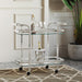 Worldwide Home Furnishings Zedd-2-Tier Bar Cart-Chrome 2-Tier Bar Cart 556-218CH