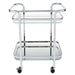 Worldwide Home Furnishings Zedd-2-Tier Bar Cart-Chrome 2-Tier Bar Cart 556-218CH