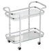 Worldwide Home Furnishings Zedd-2-Tier Bar Cart-Chrome 2-Tier Bar Cart 556-218CH