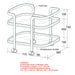 Worldwide Home Furnishings Zedd-2-Tier Bar Cart-Chrome 2-Tier Bar Cart 556-218CH