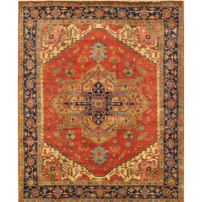 Pasargad Home Serapi Collection Hand-Knotted Rust/Navy Wool Area Rug- 2' 8" X 39'10" pb-10b 3x40