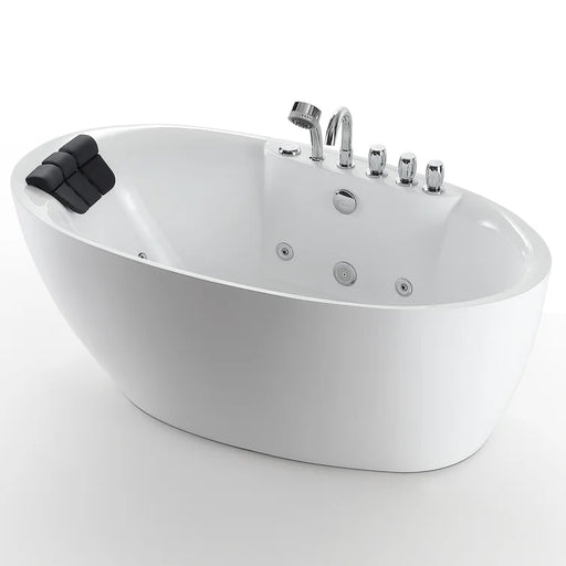 Empava 59 inch Whirlpool Freestanding Acrylic Bathtub - EMPV-59AIS12