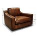 GTR Ramba 100% Top Grain Leather Contemporary Swivel Armchair with Deep Seating