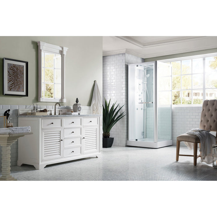 James Martin Vanities Savannah 60" Bright White Single Vanity