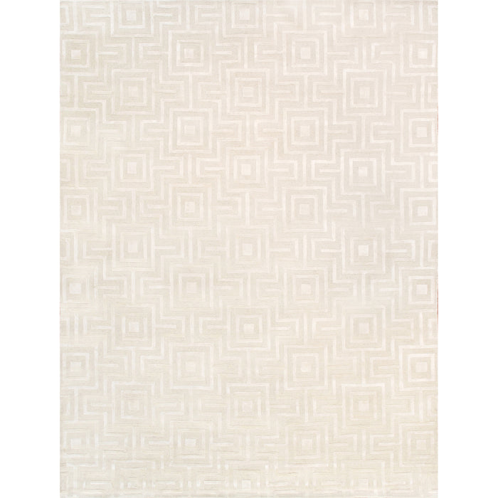 Pasargad Home Edgy Collection Hand-Tufted Ivory BSilk & Wool Area Rug-12' 0" X 15' 0" pvny-24 12x15