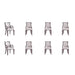 Manhattan Comfort Grand Faux Leather 8-Piece Dining Chairs in Light Grey