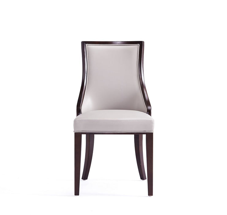 Manhattan Comfort Grand Faux Leather 8-Piece Dining Chairs in Light Grey