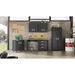 Manhattan Comfort 6-Piece Fortress Textured Garage Set with Cabinets, Wall Units and Table in Charcoal Grey