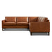 GTR Pimlico Brown Leather Sectional Sofa