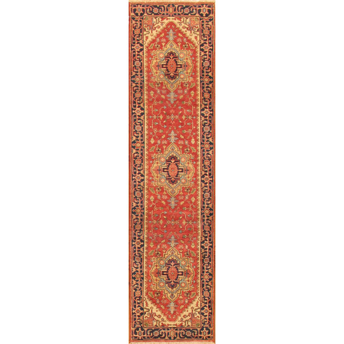 Pasargad Home Serapi Collection Hand-Knotted Rust Wool Area Rug- 2' 7" X 12' 2" PB-10B 2.07x12