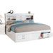 Acme Furniture Jaqueline Queen Bed W/Storage in Dove Gray Linen & Oak Finish BD02149Q