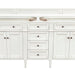 Brittany 72" Double Vanity, Bright White Vanity w/ 3 CM Charcoal Soapstone Silestone Top
