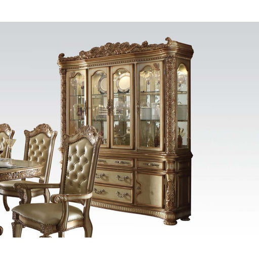 Acme Furniture Vendome Hutch in Gold Patina & Bone 63005H