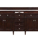 Brittany 72" Double Vanity, Burnished Mahogany, w/ 3 CM Siberian Silestone Top w/FreePower Wireless Charger