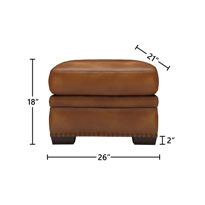 GTR Toulouse Brown Leather Ottoman