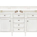 Brittany 60" Double Vanity, Bright White Vanity w/ 3 CM Eternal Jasmine Pearl Silestone Top