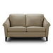 GTR Sienna Beige Leather Midcentury Loveseat