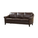 GTR Sienna Brown Leather Midcentury Sofa