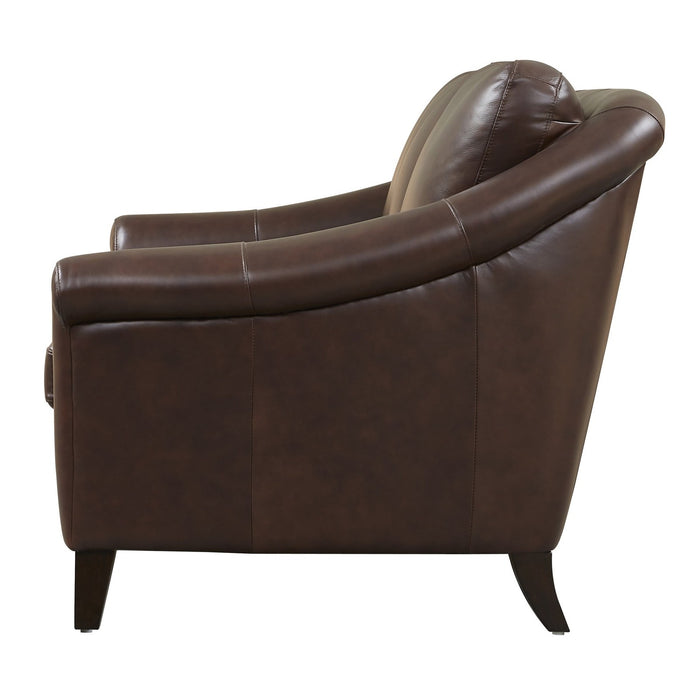 GTR Sienna Brown Leather Midcentury Armchair