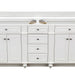 Bristol 72" Double Vanity, Bright White, w/ 3 CM Tajnar Eclos Top w/FreePower Wireless Charger