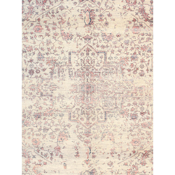 Pasargad Home Transitional Collection Hand Knotted Bsilk & Wool Area Rug, 8' 1" X 9'11", Silver/Copper pdc-2498 8x10