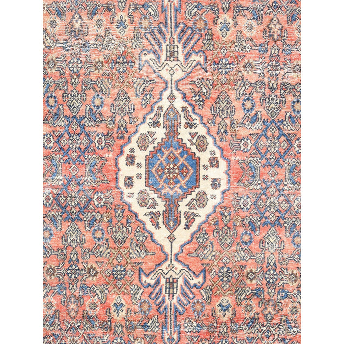 Pasargad Home Vintage Tabriz Collection Wool Salmon Area Rug- 8' 5'' X 11' 2'' 990262 8.05x11.02