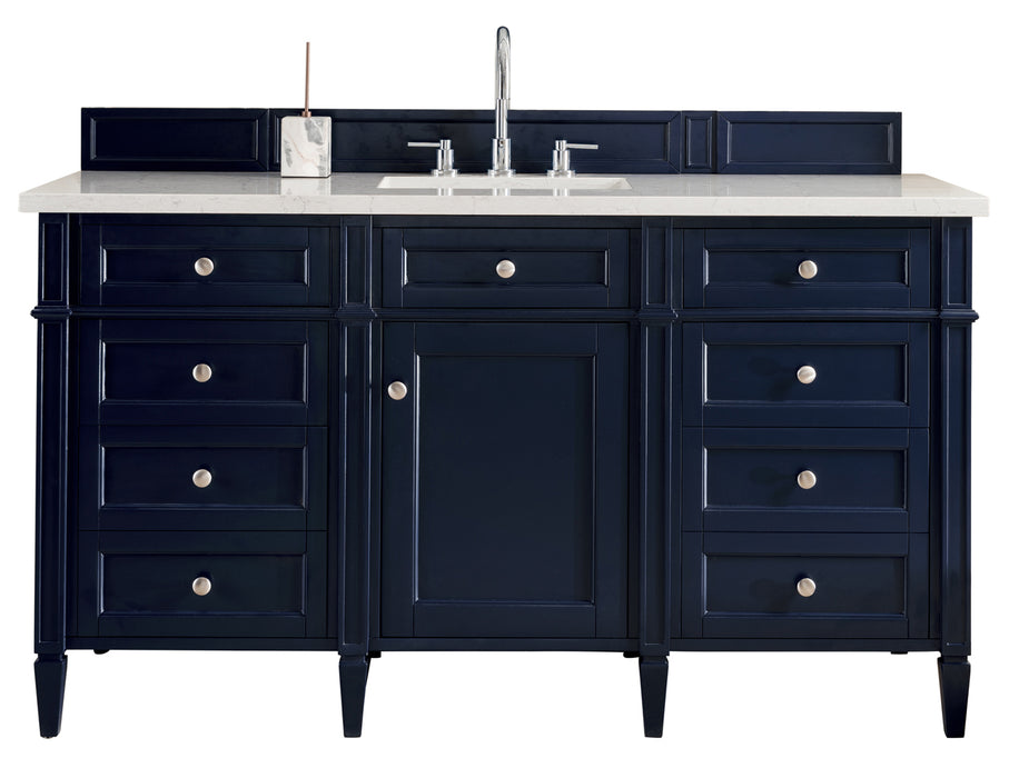 Brittany 60" Single Vanity, Urban Gray, w/ 3 CM Siberian Silestone Top w/FreePower Wireless Charger