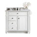 Bristol 36" Single Vanity, Bright White w/ 3 CM White Zeus Silestone Top