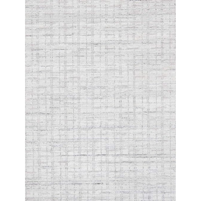 Pasargad Home Slate Collection Hand-Loomed Ivory/Silver Bsilk & Wool Area Rug- 9' 0" X 12' 0" pbfe-04 9x12