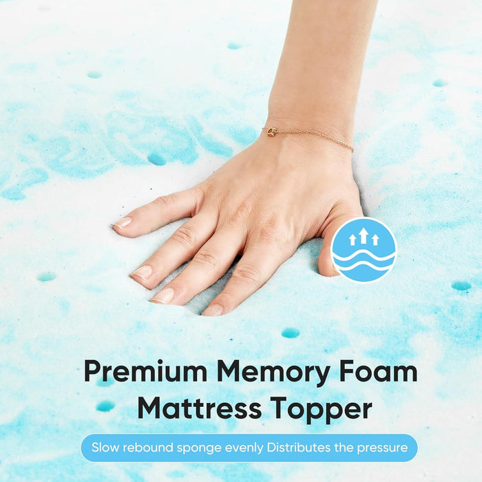 3 Inch Queen Size Gel Infused Memory Foam Mattress Topper