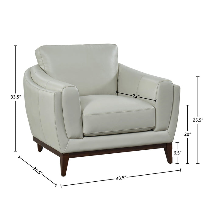 GTR Rio Light Gray Leather Armchair