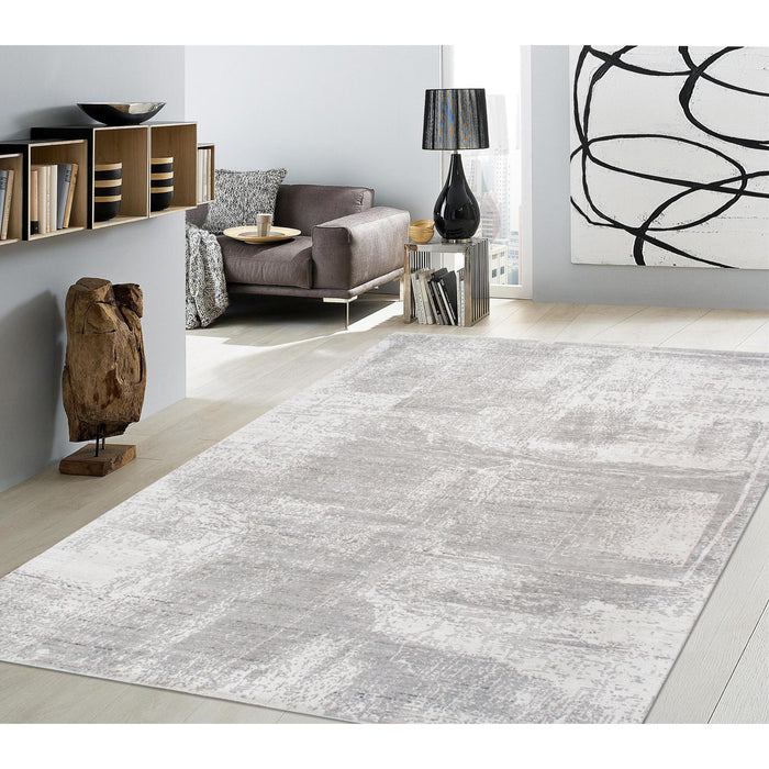 Pasargad Home Amari Collection Hand-Loomed Bsilk & Wool Ivory Area Rug- 8' 1" X 10' 1" PDC-137G 8x10