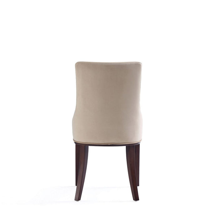 Manhattan Comfort Shubert 8-Piece Modern Faux Leather and Velvet Dining Chair Set in Light Grey