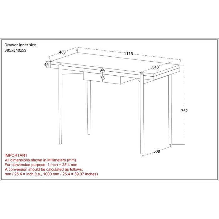Worldwide Home Furnishings Navid-Desk-Natural Burnt Desk 801-380NAT