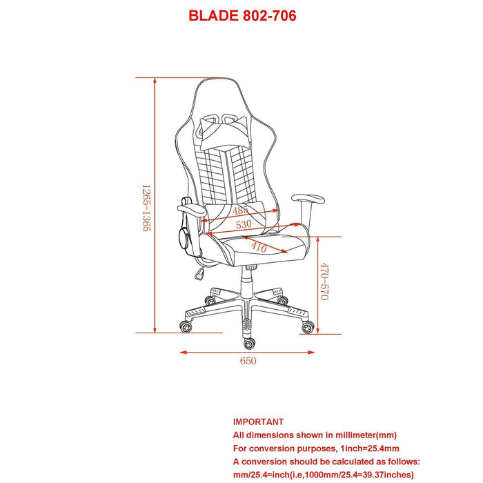 Worldwide Home Furnishings Blade-Office Chair-Red/Black Office Chair 802-706RD/BK